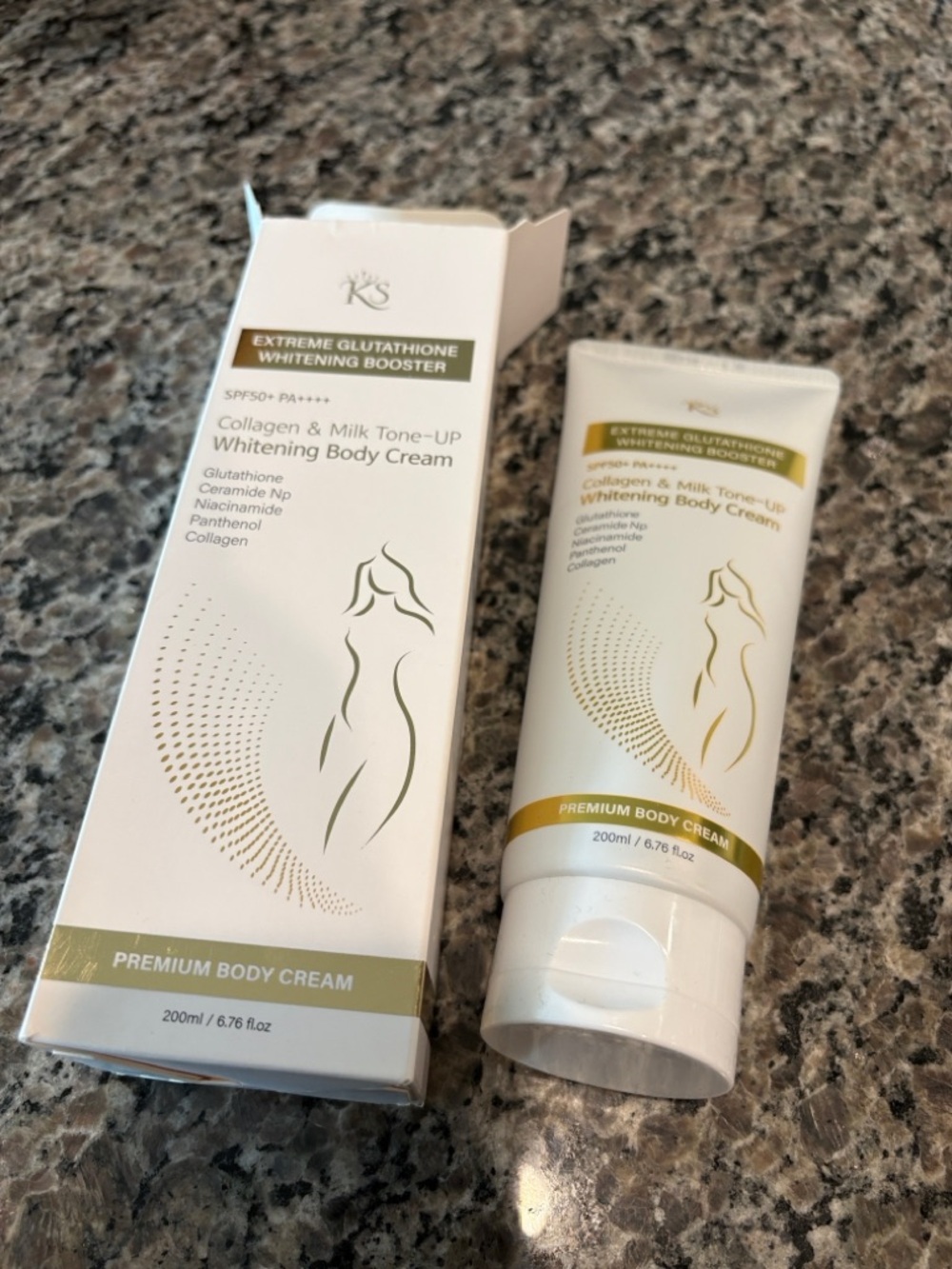 KS Extreme Glutathione Whitening Body Cream - White & Gold Made in Korea NWT